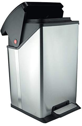 HASMI pattumiera da Esterno con Dustbins Cestino a Pedale in Acciaio Inox, Ufficio for la Cucina - Apertura e Chiusura silenziosi e delicati Bin di Riciclaggio All'aperto