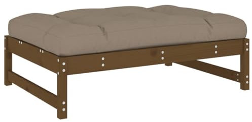 Tidyard Gartenhocker mit Kissen Sitzhocker Hocker Gartenmöbel Fußhocker Garten Balkon Terrasse Fußbank Holzhocker 120 x 84 x 30 cm (L x B x H) Maximale Belastbarkeit: 110 kg Massives Honigbraun