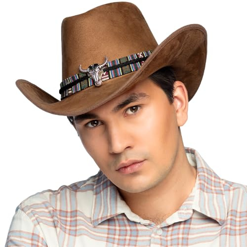 Boland - Cappello da cowboy Django per adulti, cappello western per costumi di carnevale, carnevale e feste a tema