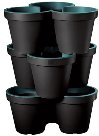 Dehner Kräutertopf-Säule Portland, Ø 43 cm, Höhe 58 cm, Kunststoff, türkis