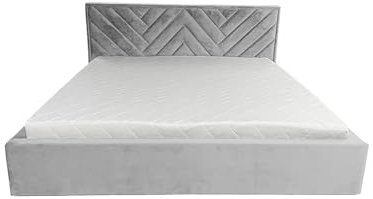 Ares Meble Modernes Boxspringbett 180x200 cm mit Gepolstertes Kopfteil - Samt Zwei-Personen Bett mit Stauraum für Schlafzimmer und Gästezimmer, Praktisch Möbel mit Groß Bettkasten: Grau