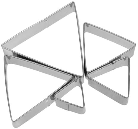 ABOOFAN Triangle Biscuit Cutter Set Stainless Steel Molds for Baking Cookies Sugar Mold Home Embossing Tool 5pcs Set for Family Baking
