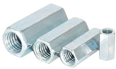 1 Stück M6 M8 M10 M12 M14 M16 M18 M20 verzinkte Sechskantmutter Stangenkupplung langes Verbindungsgewinde (Color : 1Pcs, Size : M12 x 50mm)