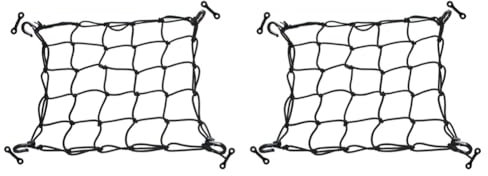Pyugxab 2X Deck Cargo Net with Lashing Hooks Heavy Duty Luggage Netting Mesh for Kayak Storage Truck Bed Fishing Boat