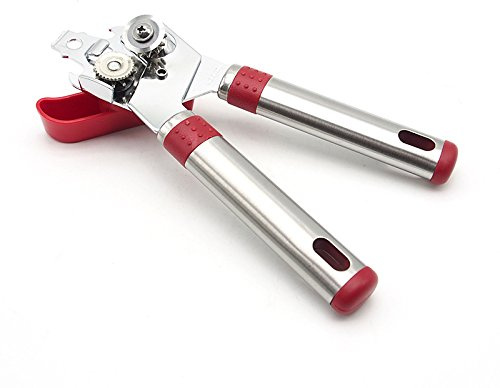 XhWser Abrelatas multiusos abrelatas multifuncional abrebotellas de cerveza fácil de tirar, abrelatas de acero inoxidable, duradero, asequible y cómodo, juego rojo