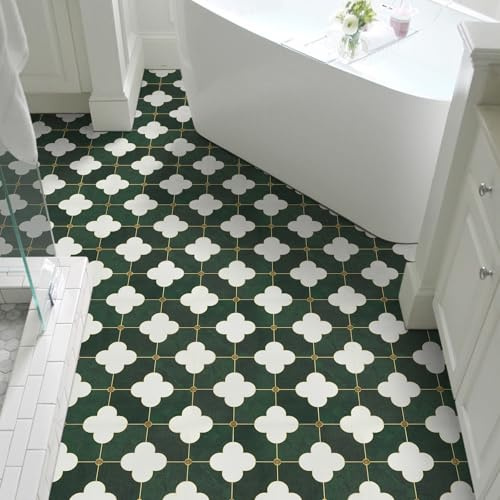 Floor Tiles Self Adhesive, Peel and Stick Floor Tiles Vinyl Flooring for Bathroom Kitchen Living Room, Waterproof 30x30cm 10pcs (0.9㎡) | Bathroom Kitchen Living Room, Waterproof 30x30cm 10pcs (0.9㎡)