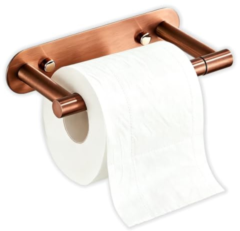 Tomotato Portarrollos Papel Higiénico de Acero Inoxidable 304, Oro Rosa | Porta Carta Igienica da Muro con Montaje Fácil, Soporte Giratorio Multifuncional para Pared de Cocina o Baño