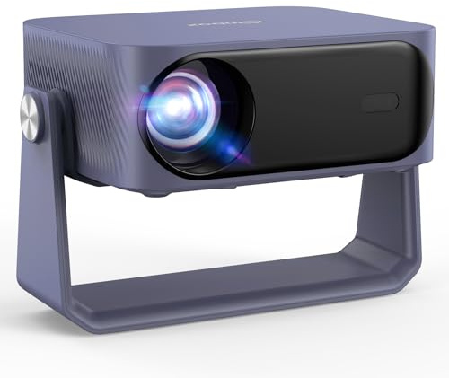 [1200 ANSI/enfoque automático y Keystone/aplicaciones integradas] Proyector 4K para exteriores con WiFi y Bluetooth, proyector portátil inteligente con aplicaciones integradas YouTube/PrimeVideo y