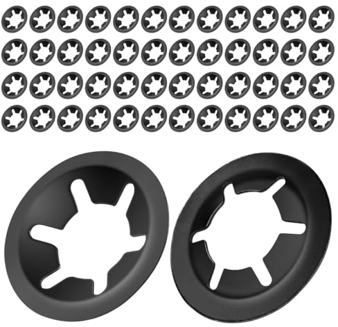 FOMGIIN Arandelas de Bloqueo Metalicas M3 x 9mm, 50 Piezas Arandelas de Seguridad de Velocidad Rápida, Negro 65Manganeso Acero Seguridad Redondos Anillos de Retención