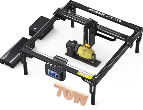 ATOMSTACK A70 Pro 70W Laser Graviermaschine mit R1V2 Multifunktionsroller Lasergravur Maschine Laser Cutter mit F60 Auto Air Assist Kit Arbeitsbereich 400 * 500 mm