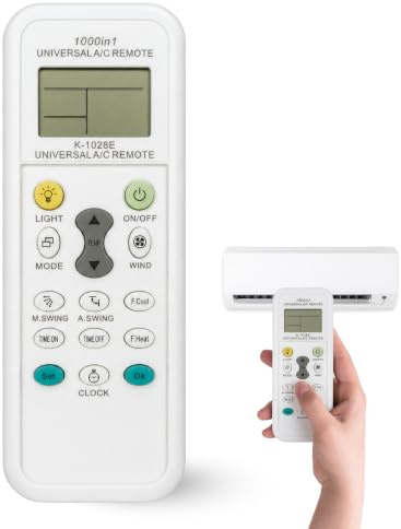 TECHZOCO Mando Universal para Aire Acondicionado, Mando Distancia Are Acondicionado, K-1028E, 1000 en 1 A/C Control Remoto LCD Digital, Compatible con hasta 1000 Marcas de Aire Acondicionado