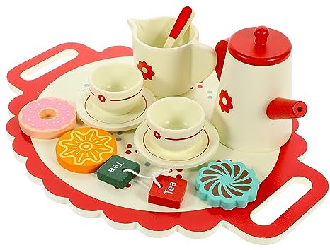 VICASKY Juego de té para niños, juego de té en miniatura, juego de rol, juego de cocina, juego de 10 piezas de alta calidad para fiestas de té creativas, ideal para niños pequeños y niños en edad