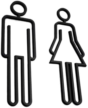Toilettenschilder – Badezimmer-Türschilder | Männer und Frauen Badezimmerschilder | WC-Wanddekor-Aufkleber Symbole | Uni-WC-Schild | Uni-WC-Beschilderung für Einkaufszentrum, Geschäft,