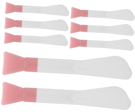 GANAZONO Pennello per Maschera Viso in Silicone a Doppia Testina, Set da 8 Pezzi, Applicatore per Maschera di Fango, Strumento Compatto la Cura della Pelle da Donna, Uso Domestico