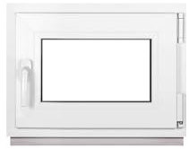 Framex Ventana Pequeña Para Sótano, Interior/Exterior Blanco, 60 x 45 cm (600 x 450 mm), Triple Acristalamiento (32 mm), Giratorio Inclinación DIN Izquierda