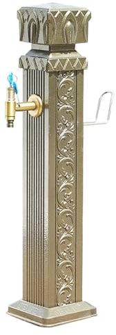 Garten Wasserzapfsäule Wassersäule Outdoor Wasserhahn Säulenbrunnen Innenhof Retro Pfosten mit Schloss Geschnitzte Fußabdeckung für die Bewässerung von Autowaschanlagen