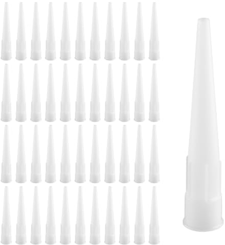 Tabanzhe 40 Pcs Silicone Sealant Nozzles– Multi-Size Plastic Screw-On Caulking Gun Nozzle Tips, Spare Mastic & Silicone Tube Nozzles for Adhesive Sealing, DIY Home, Kitchen & Bathroom Projects