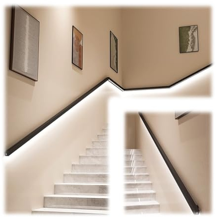 Luci a LED per corrimano delle scale, illuminazione di sicurezza attivata con sensore di movimento, per scale, corridoi e barre di supporto a parete