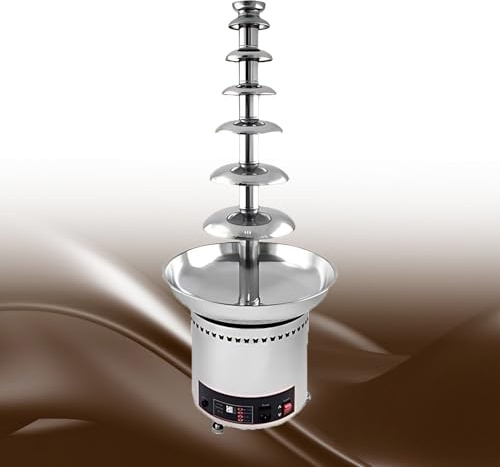SHEUAO Fuente De Chocolate Grande De 4/5/6/7 Pisos para Fuente De Chocolate De Acero Inoxidable, Eléctrica,300W,Fiesta,Boda,Fruta,Pastelería,Disfrute De Fresas,Gajos De Manzana 7layers
