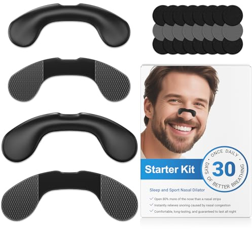 Nasal Strips for Snoring, Extra Strength Snoring Solution Nose Strips, Improve Breathing and Sleep Quality (30 Count, Black)