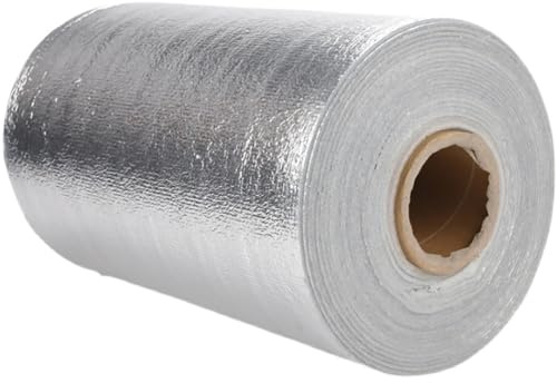 FORRTY Reflective Insulation Roll, Thermal Barrier Foam Sheet,Waterproof Heat Shield, Foil Insulation Roll for Windows, Attic, Roof, Floor, Garage, Car, Greenhouse, HVAC Duct, DIY(0.7X10M)
