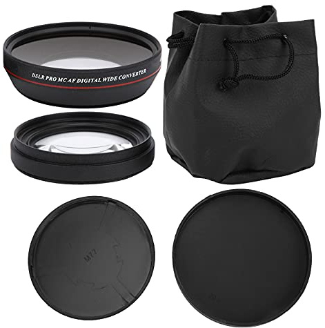 NinGYiYan Obiettivo macro ingrandimento 0,45X, rivestimento antiriflesso, vetro ottico ad alta trasmittanza, per protezione dell'obiettivo della fotocamera, design compatto e