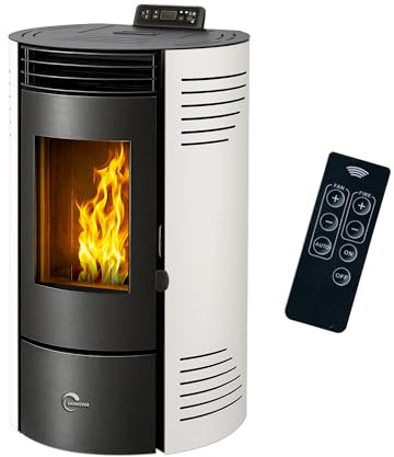 Stufa a pellet impermeabile Azora 11,6 kW Bianco Sannover
