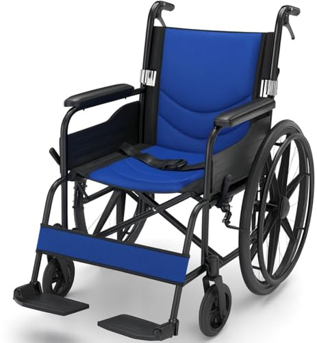 Vive Mobility Ultra Lightweight Manual & Transport Wheelchair for Adults & Seniors - Foldable, Collapsible Wheelchair w/Adjustable Leg Rest & Footrest - Portable & Travel Wheelchairs 18” Seat, 28 lbs
