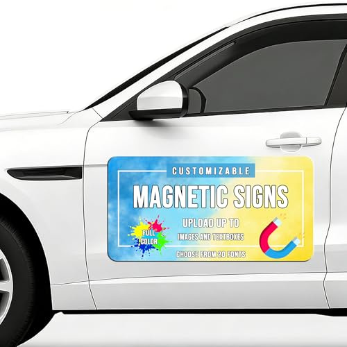 Adesivi magnetici personalizzati, Magneti Personalizzato per Auto con Il Testo e Il Logo desiderati, Crea Il Tuo Logo Magnetico per Auto - 60 x 43 CM