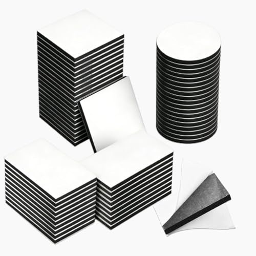 Double Sided Heavy Duty Foam Adhesive Pads, 60-Pack Pre-Cut Black Mixed Shapes (Rectangle, Round & Square), 3mm Thick Strong Mounting Tape, Waterproof Sticky Pads for Home, DIY, Crafts & Car Use