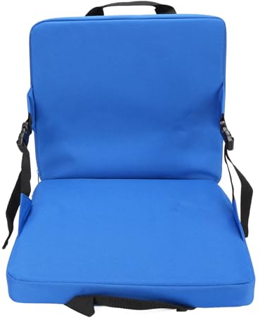 Wangcmcol Cojín plegable para asiento de estadio con respaldo, asa portátil, cojín para gradas exteriores (Azul)