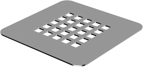 Rejilla Cubretapón para Plato de Ducha Stone, Acero Inoxidable, Fácil de Limpiar, Color Cromo Acero Cepillado， 125x125 mm