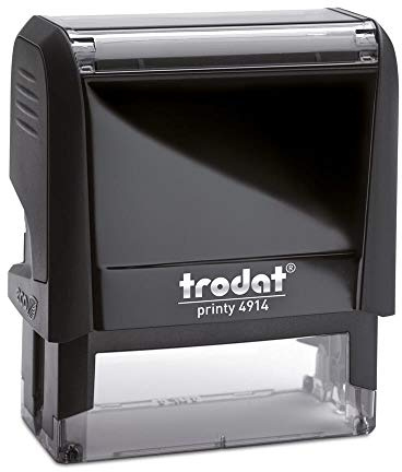 stempel-fabrik Trodat Printy 4914 Stempel 64x26 mm, 7 Zeilen, Schwarz | Selbstfärber mit individueller Textplatte, ideal für Büro, Zuhause, Adressstempel, Unterschrift