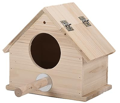 OMEM Wooden Parrot Breeding Box Birds Nests Parrot House Wooden Breeding Box Birdcages Stand Accessories
