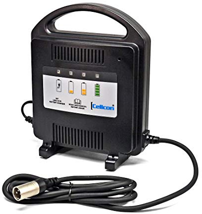 Cellcon Ladegerät mit XLR-Stecker Bleiakkus 24V 8A AGM Akkus z.B. 36Ah 45Ah 50Ah 75Ah Elektrorollstuhl Elektromobil E-Scooter Rollstuhl