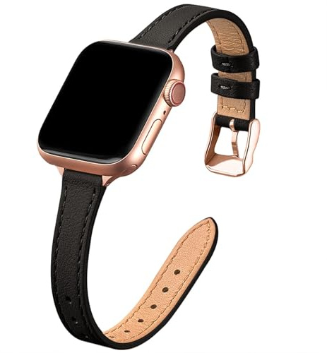 STIROLL Slim Leather Band Compatible with Apple Watch Bands for Women