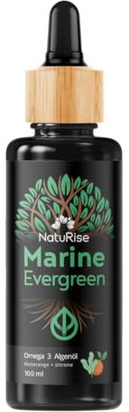 NatuRise® Omega 3 Vegan - Algenöl - 1884mg DHA, EPA & DPA - Hochdosiert - 100 ml - Laborgeprüft – Triglycerid-Form - Pipette mit Dosierskala - UV-Glas (Blutorange + Zitrone)