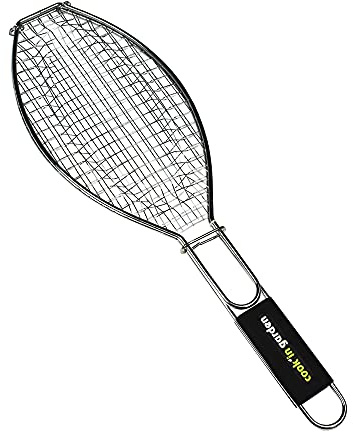 Cook’in Garden – Spezialgrillrost für Fisch, 15 × 31 cm, rostbeständiger Stahl, Soft-Touch-Griff, kompatibel mit vielen Marken