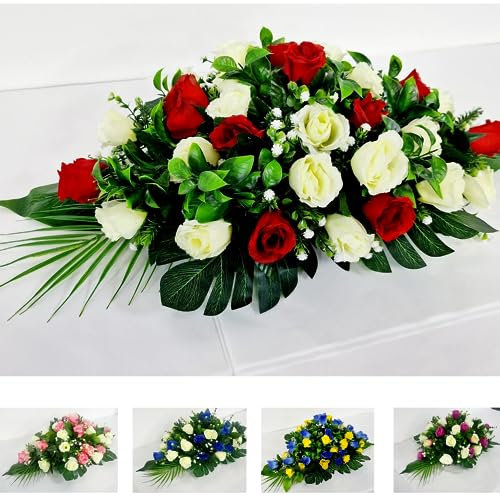 Artificial Silk Funeral Flowers For Cemetary Coffin Spray - 2ft or 3ft