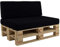 POKAR Set de 2 Coussins pour Palettes Euro: 1x Assise 120x80cm + 1x Dossier 120x40cm, en Mousse formée à Froid, pour Canapé de Jardin, Intérieur et Extérieur, sans Palette, Noir