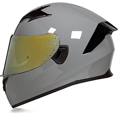 ZLYJ Motorrad-Integralhelm, ECE-Zertifizierter Motorrad-Integralhelm Doppelvisier-Klapphelm, Für Mountainbike Moped Chopper Scooter A,XL(59-60cm)