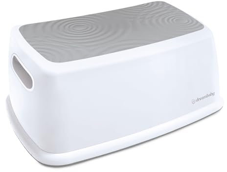 Dreambaby Easy Up Premium Tritthocker für Kinder und Erwachsene, belastbar bis 145 kg, Badezimmer, Toilette, Küche, Unabhängigkeit, rutschfeste Oberfläche, rutschfeste Unterlagen (Grau, 1)