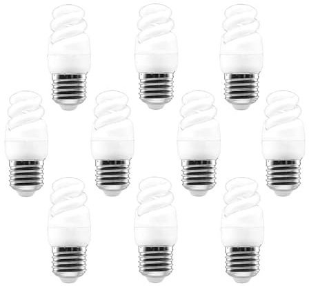 TECNOLUX EURO T.E Mini Bombilla Espiral Bajo Consumo E27 6400K Luz Fría 3W (Pack 10)