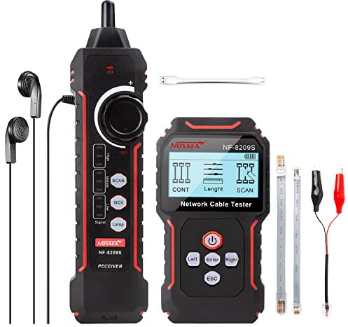 NOYAFA NF-8209S Upgrade Advanced Network Cable Tester mit PoE, Kabellängentest, Port blinken, Multifunktions Anti Interference Scanning Modi Drahtverfolger