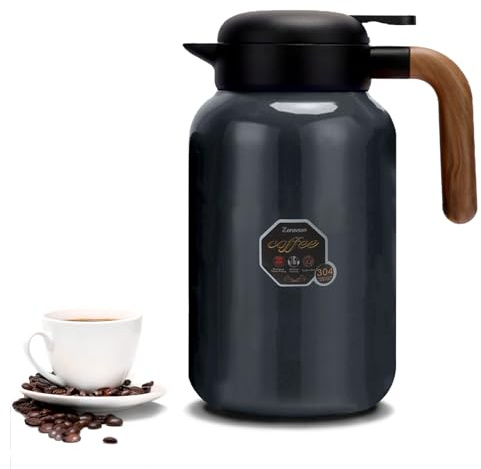Coffee Thermal Carafe Jug,2.0 Litre 304 Stainless Steel Vacuum Insulated Coffee Pot,ABS Resin Handle, for Tea Hot and Cold Drinks…