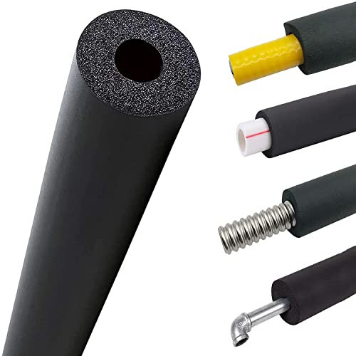 NOWORO Schaumstoffschlauch Rohrdämmung, Rohrisolierung Wasserdicht Feuerfestl, 6-110mm ID, geschlossenzellig Schaumstoffrohr, für rohrisolierung im erdreich, Schwarz (Size : 20MMX9MMX1.7M)