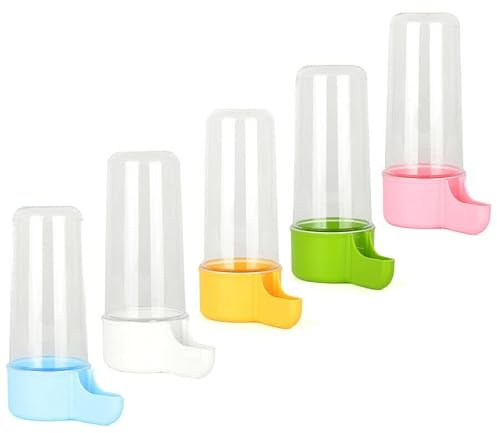 Set of 2 Bird Cage Aviary Canary Finch Large Water Tube Feeders Automatic Gravity Drinkers Water Dispensers 8 oz Capacity Each