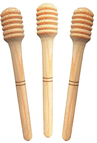 3 Pack Wooden Honey Dippers Set of Honey Sticks for Serving and Stirring Jam and Syrup Set of Honey Wands or Drizzlers Honey Spoons Palitos de Miel Palito para Servir Jarabe o Sirope de Maple