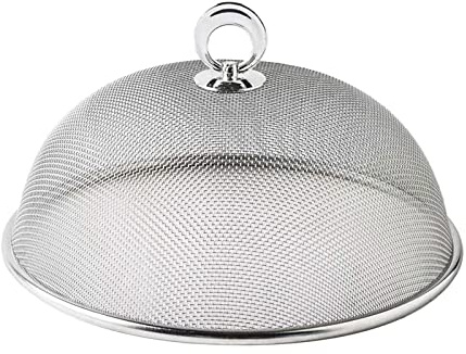Sharplace Lebensmittelabdeckung Metall Fliegenhaube für Obst & Kuchen, Insektenschutznetz, Fliegenschutz Lebensmittelabdeckungen für Picknicks, Camping, Partys, BBQ, Silber 30 cm