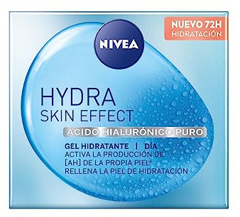 NIVEA Hydra Skin Effect Gel, crema de día con ácido hialurónico puro (50 ml), cuidado de día 72h de hidratación, crema facial hidratante para un cutis más fresco